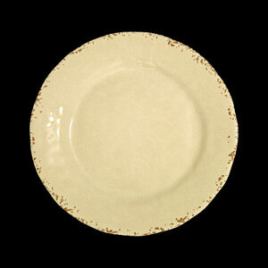 Set of 2 Melamine Dinner Plates Rustic Crackle Cream The Melamine NYC